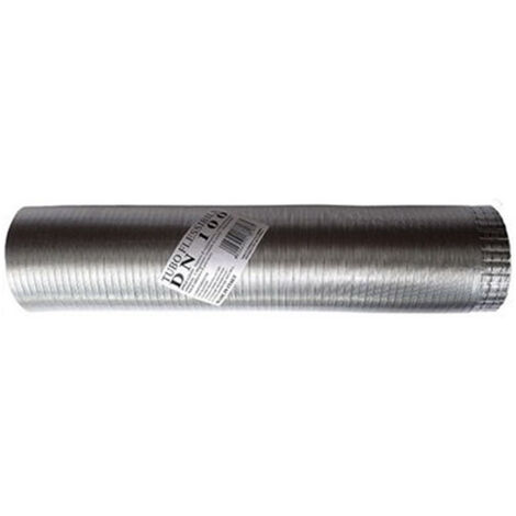 Tubo fumi flessibile estensibile alluminio naturale 80 mm da 0,5 a 3 mt