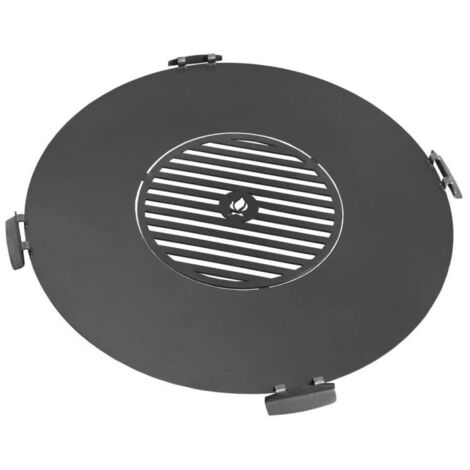 Barbecue Piastra grill da 82 cm per braciere con griglia da 40 cm e 4 manici