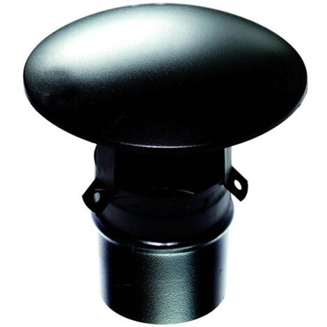 Terminale cappello cinese maschio canna fumaria, tubo  100 mm in acciaio inox verniciato nero pellet