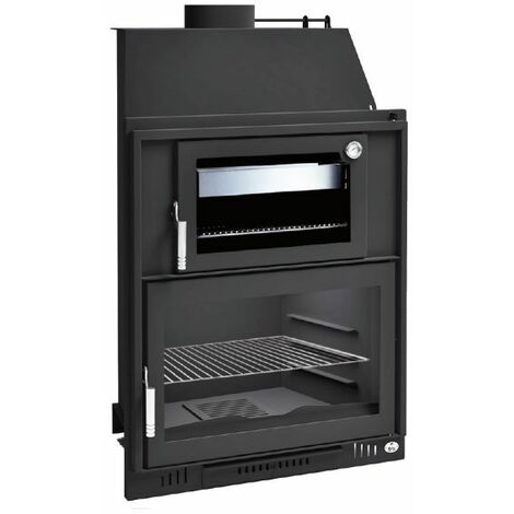 Barbecue BBQ Focolare a legna 80 cm - Forno in acciaio inox. - Vassoio da 50 cm.