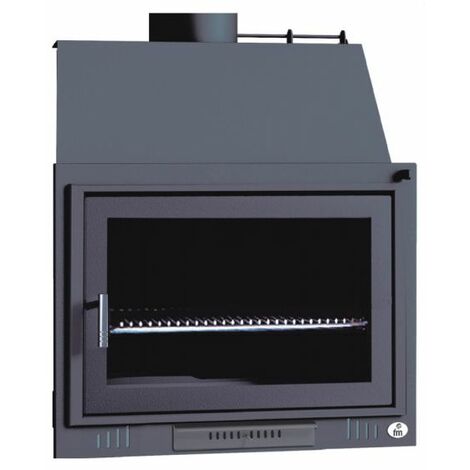 Barbecue BBQ focolare aperto con porta a legna 100 cm - Porta in acciaio