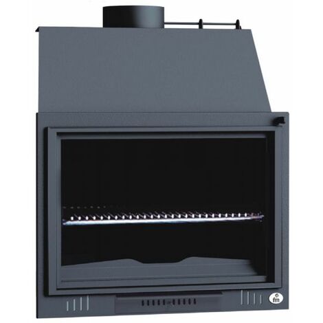 Barbecue BBQ focolare aperto senza porta a legna 80 cm - Portacenere estraibile