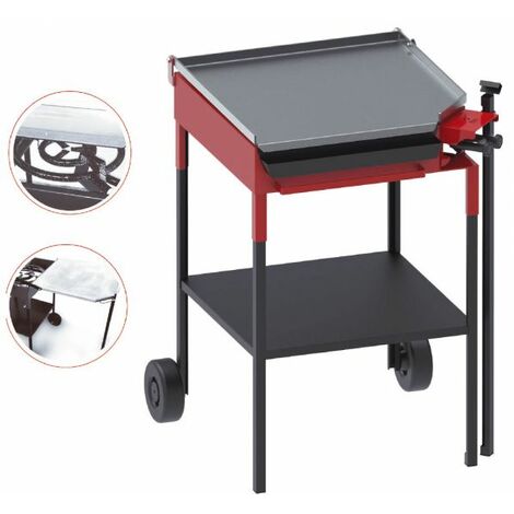 Barbecue BBQ piastra in acciaio lucido e piano cottura 560 x 570 x 5 mm