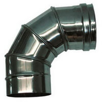 Curva 90&deg; Per Canna Fumaria In Acciaio Inox 316 - DN 80, Per Deviazioni E Disassamenti