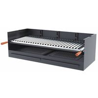 Barbecue a carbonella e legna Griglia in acciaio inox da 100 cm - Libera installazione / Incasso