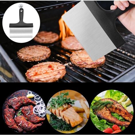Grattoir pour Plancha, Grattoir Plancha pour Plaque INOX Grattoir Plancha Professionnel Grattoir Plancha avec Poignée, Grattoir Plancha INOX, Outil de Nettoyage de Grattoir de Gril de Barbecue