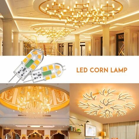 Ampoule G4, Ampoule G4 LED 2W 200LM, Équivalent 20W G4 Ampoule Halogène, Blanc Chaud 3000K, AC/DC 12V, Sans Scintillement, Non Dimmable, Lot de 10