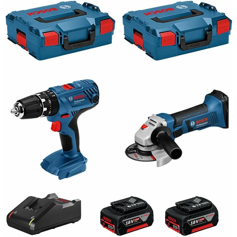 BOSCH Kit 18V BSK182M2A (GSB 18V-21 + GWS 18-125-VLI + 2 x 4,0 Ah +  GAL18V-40 + 2 x L-Boxx 136 )