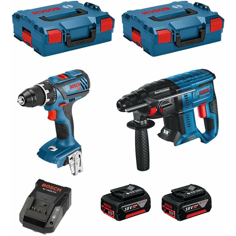 Bosch GBH 18V-21 + GSR 18V-28 - Kit utensili 18V con batterie