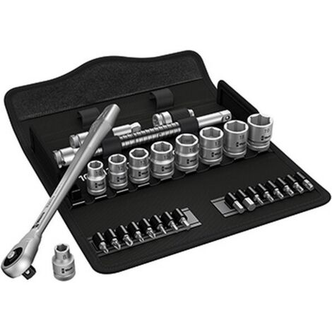 Set di bussole e inserti per avvitare 3/8" WERA 8100 SB 7 Zyklop Metal 3/8" (29 pezzi)