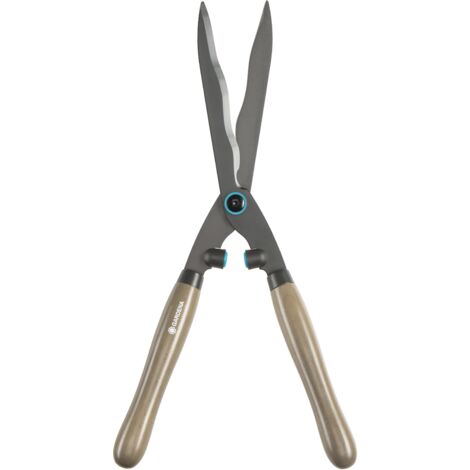 GARDENA Cesoie per siepi NatureCut: lame ondulate da 23 cm, manici in legno FSC® 100%, rivestimento antiaderente, troncarami integrato (12300-20)