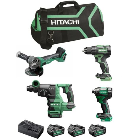 HIKOKI Kit KC18DEWHZ (DS18DE + WH18DC + G1813DA + DH1826DA + 3 x 5,0 Ah + UC18YFSL + Bolsa de transporte)