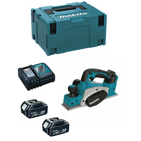 Makita - Pialla a batteria 18V 2x5Ah Li-Ion 82 mm - DKP180RTJ