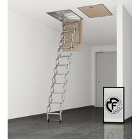 Escalier Escamotable en Ciseaux pour Comble 70x70 H276-300 cm