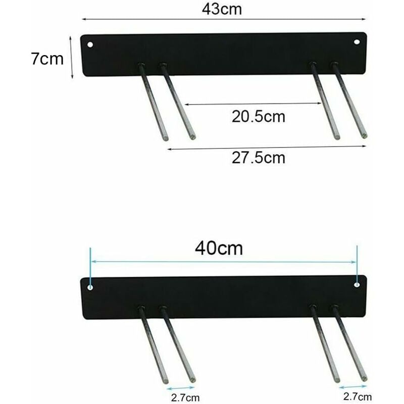 Porta Scope Parete, 3 Supporti + 4 Ganci Portascope, Portascope da Muro,  Appendi Scope a Muro, Portascope da Muro Appendibile, Ganci per Scope da  Muro