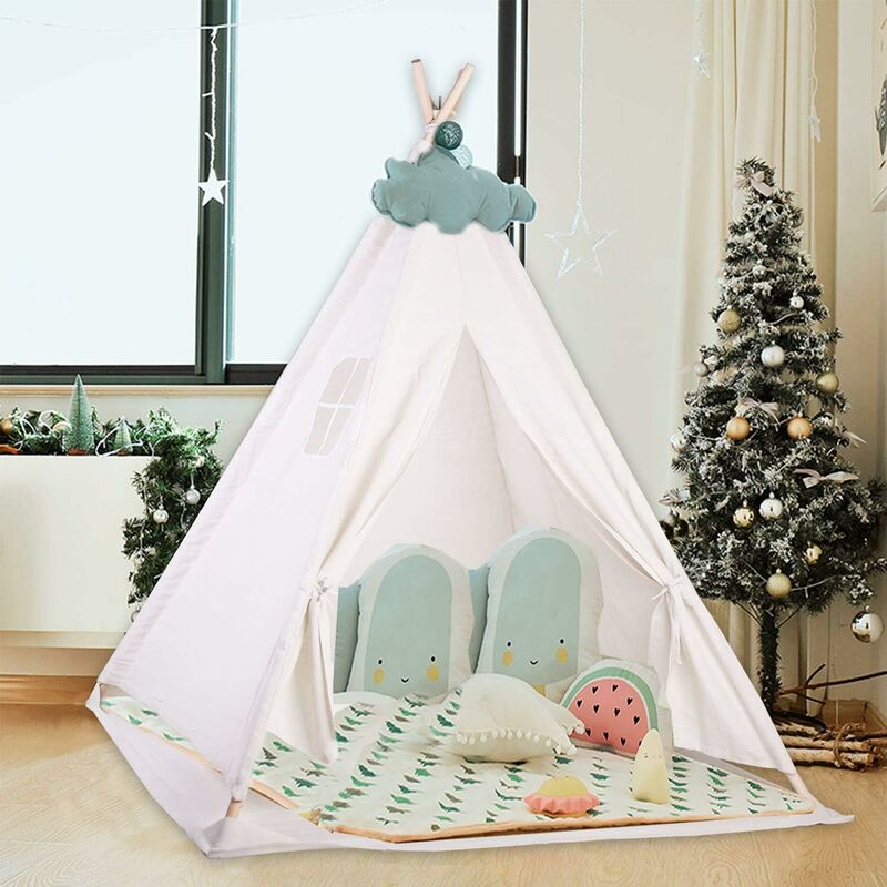 Tenda da Gioco Grande Tenda per Bambini Pieghevole Teepee Tenda per Bambini  120x120x130 cm, Rosa Play House, Interno Esterno, con finestra