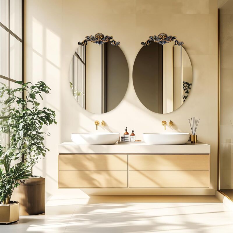 THE ANTIQUE HOUSE Specchio Oblò Nautico Shabby Vintage – 30,5 Cm Per Bagno E Casa