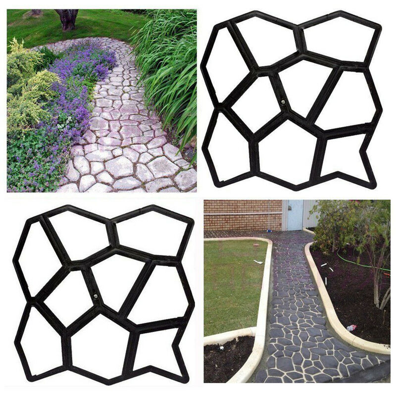 5 Stampi per la pavimentazione del giardino effetto pietra 43 x 43 -  Cartongesso fai da te