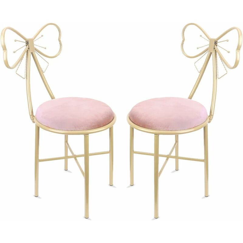 altezza 45 cm Confezione da 2 sgabelli da toeletta a forma di farfalla stile nordico creativo sedia da toeletta sedia in pelle bianca per ristorante o per trucchi sedia a forma di cuore 