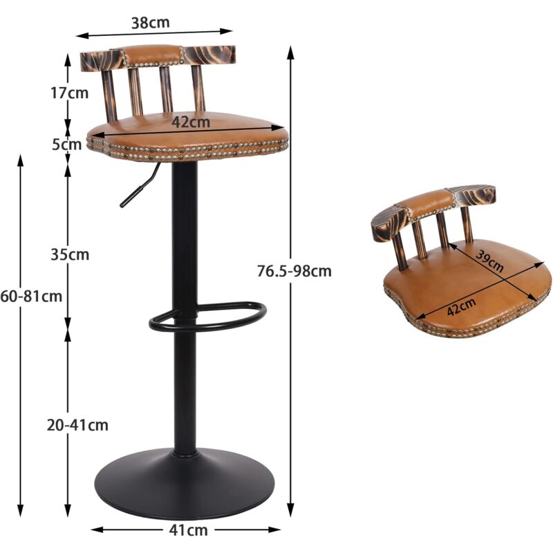 uemlle Sgabelli da Bar da Cucina, Sedia da Bar Rotonda Regolabile, Sedia da Registratore di Cassa con Altezza Regolabile, Sgabelli da Negozio di Manicure, 60-80 Cm(Size:60-80CM,Color:E
