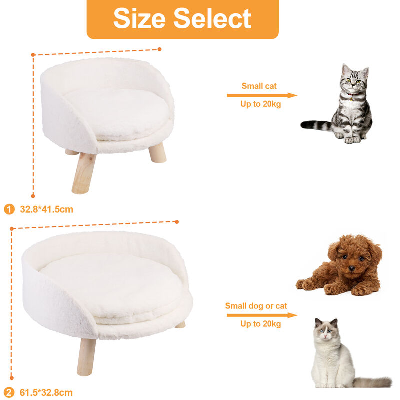 BingoPaw Divano per cane gatto: Divanetto per cani Taglia media Letto per  cani Rialzato Cuccia Divano cane Morbida con Cuscino Gambe Legno per  animali domestici, Beige 80x48x32cm : : Prodotti per animali