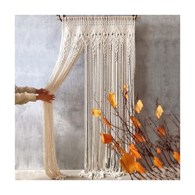 Arazzo macrame da parete: arazzo da parete in cotone tende macramè  decorativo tessuto cotone arte moderna boho chic per casa camera soggiorno  festa nozze 180x90cm