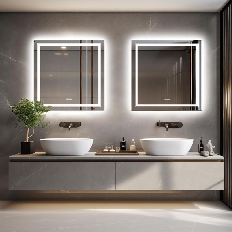 Specchio da Bagno con LED Luce da Parete Specchio Bagno