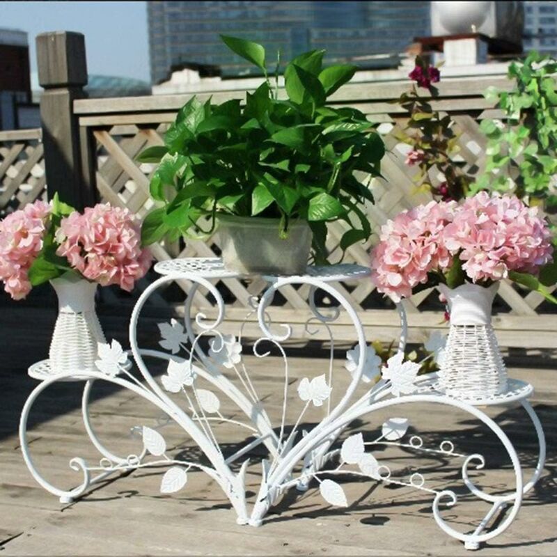 Wisfor Scaffale portafiori Ferro battuto Bianco Elegante, 4 Ripiani  fioriera da Esterno, Porta Vaso da Interno, Porta Piante Verticale per  Orchidee Balcone Giardino Alta 93,5cm : : Giardino e giardinaggio