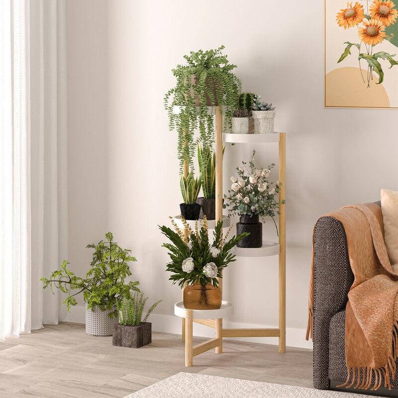 Scaletta In Bambù 5 Ripiani Fai Da Te, Libreria A Scala Autoportante Per Piante E Libri, Idea Regalo Per Arredamento Soggiorno, Camera Da Letto O Ufficio, Stile Naturale E Salvaspazio
