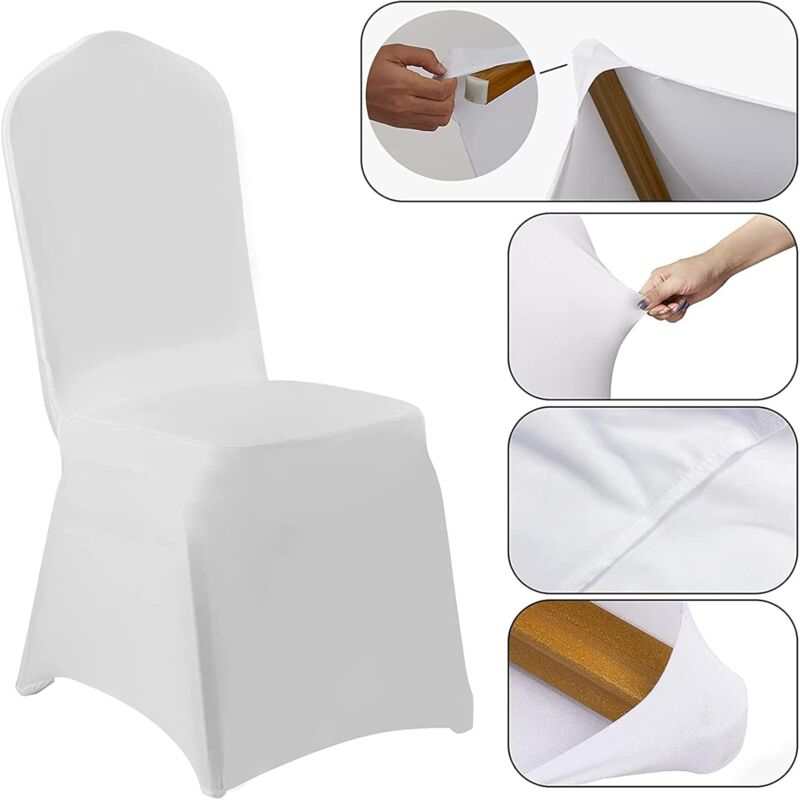 Wuwei Set di 2/4/6 coprisedia in spandex Kitchen Parson, coprisedia XLHigh schienale, coprisedia elasticizzata, per feste, matrimoni, sala da pranzo