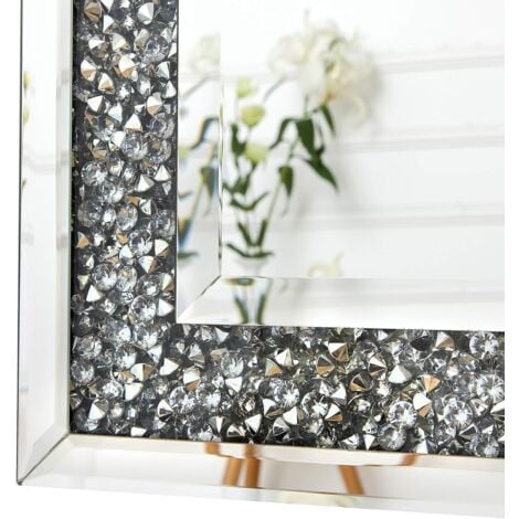 Specchio Decorativo Diamante ingresso da Parete 120x60cm Grande Rettangolare Lungo per Soggiorno
