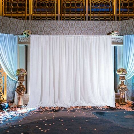 3 x 3 m avorio tulle sfondo tenda con luci stringa per Parites, tende trasparenti per matrimoni, baby shower, feste di compleanno, servizi fotografici, decorazioni