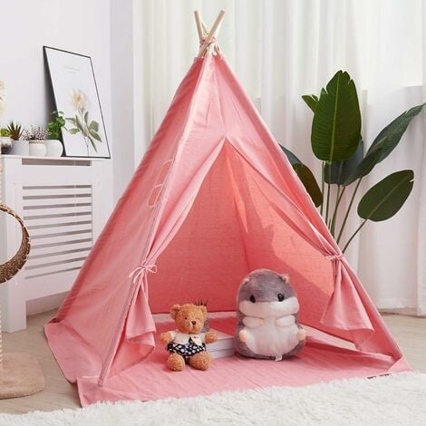 Tenda da Gioco Grande Tenda per Bambini Pieghevole Teepee Tenda per Bambini  120x120x130 cm, Bianco Play