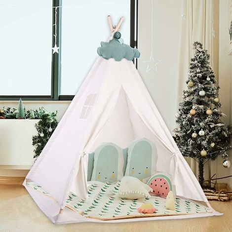 Tenda Gioco Tappetino, Grande Casetta Bambini Finestre, Facile Lavare, Tenda  Gioco Bambini Interni Esterni, Giocattoli Little Ragazze, Colore Neutro,  47x40x52, Risparmia Offerte