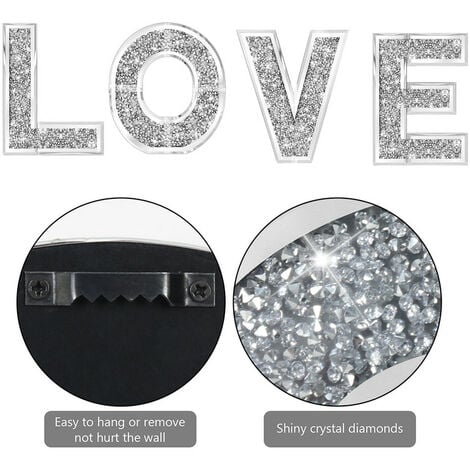 Scritta LOVE da appoggio: Scritta LOVE Decorative da parete Soprammobile  Chic Lettere Glitterati Cristallo Diamanti - Decorazione