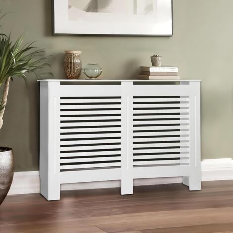Copritermosifone Bianco in MDF Alto 90 cm 152x19x92cm