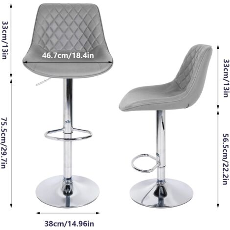 Sgabello Da Bar Regolabile Con Schienale - Girevole E In Pelle Sintetica, Per Cucina O Bistrot - Foto 14