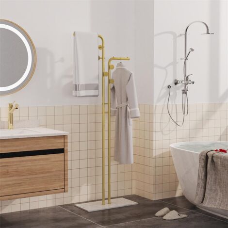 Attaccapanni Da Terra Oro Metallo 170cm Appendiabiti Da Terra Ingresso Salvaspazio Angolo Doppie Barre 82368510