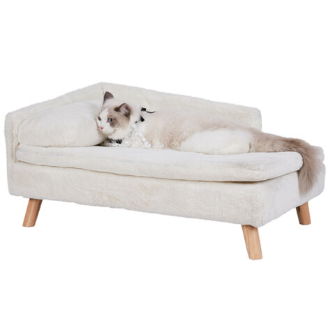 BingoPaw Sofá para perros Cama elevada para perros Diseño escandinavo Sillón grande para gatos con cojín suave - 80x50x39cm
