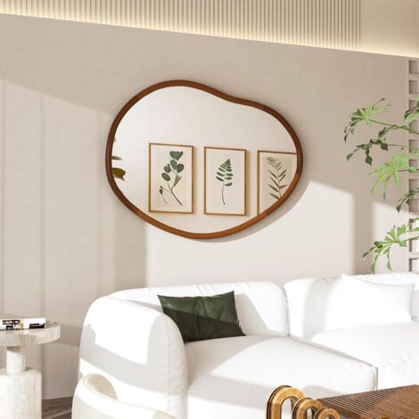 GLSLAND Grande Specchio Irregolare 101,6x50,8 Cm - Asimmetrico, Cornice Sottile, Da Parete