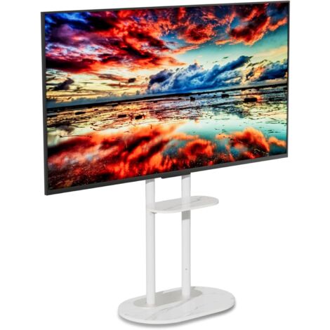 COSTWAY Mobile Porta TV fino a 65'', Tavolo Consolle TV con 3 Ripiani in Vetro Temperato, Supporto TV con Struttura in Metallo, per Soggiorno, Camera da Letto