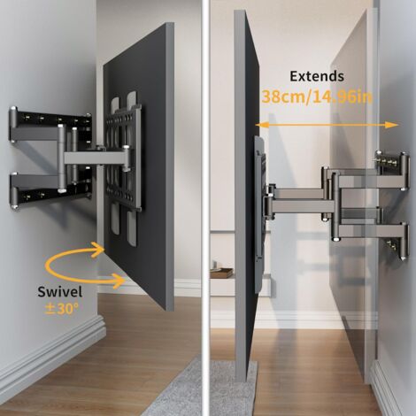 Supporto TV Da Parete Per 26-65 Pollici - Ultrasottile, Inclinabile, Fino A 55 Kg E VESA 400x400 Mm | Con Fascette Per Cavi, Facile Installazione - Foto 7