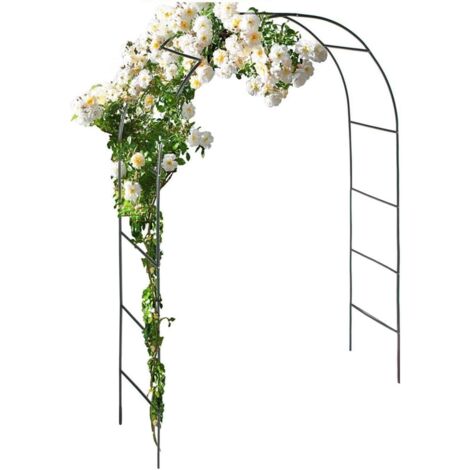Arco per Rose Rampicanti Metallo Arco da Giardino Matrimonio, Nero
