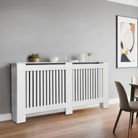 Copritermosifone Bianco in MDF Alto 100 cm 152x19x101cm