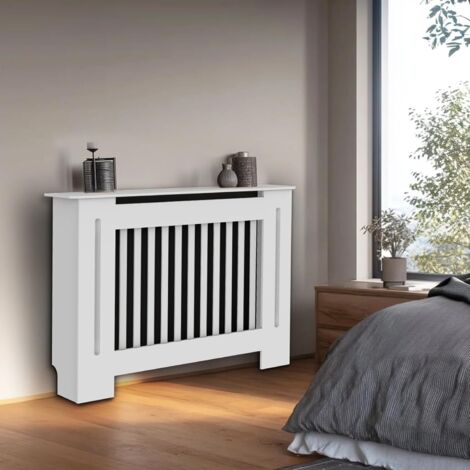 Copritermosifone Bianco in MDF Alto 100 cm 111x19x101cm