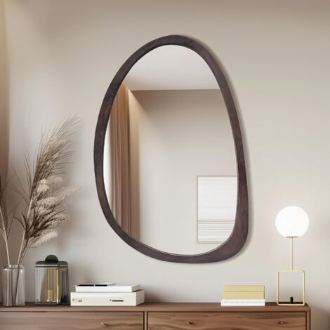 Specchio Parete Asimmetrico Ingresso Cornice Legno 50x70cm