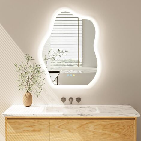 Aica 100x60cm Specchio Da Bagno Bluetooth Antiappannamento, 3 Colori Dimmerabili Lente D Ingrandimento 3x 92621639