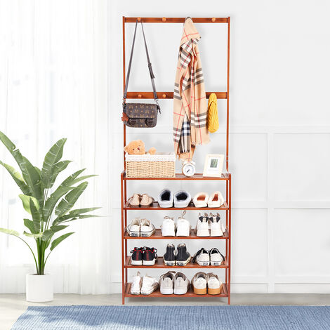 Scarpiera In Bambù A 4 Ripiani – Porta 12-16 Paia Di Scarpe, 68x24x71 Cm, Multiuso Per Ingresso, Camera E Bagno