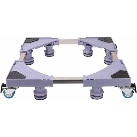 JEEWHEET Base Regolabile Per Lavatrice E Frigorifero, 41-64 Cm, Carico 300 Kg Con Ruote E Piedini Antivibranti