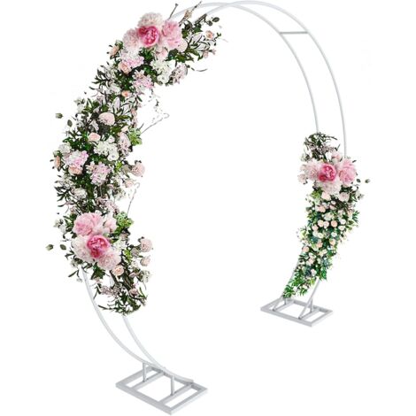 2,2m Arco Palloncino di Nozze Struttura Rotondo Metallo Bianco Porta Arco Sfondo Nuziale Matrimonio Feste Decorativo